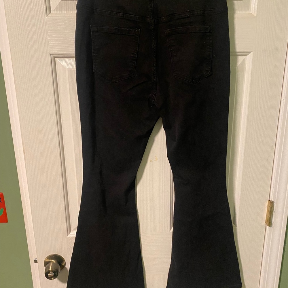 SHEIN Black Distressed Flare Jeans - Picture 3 of 3